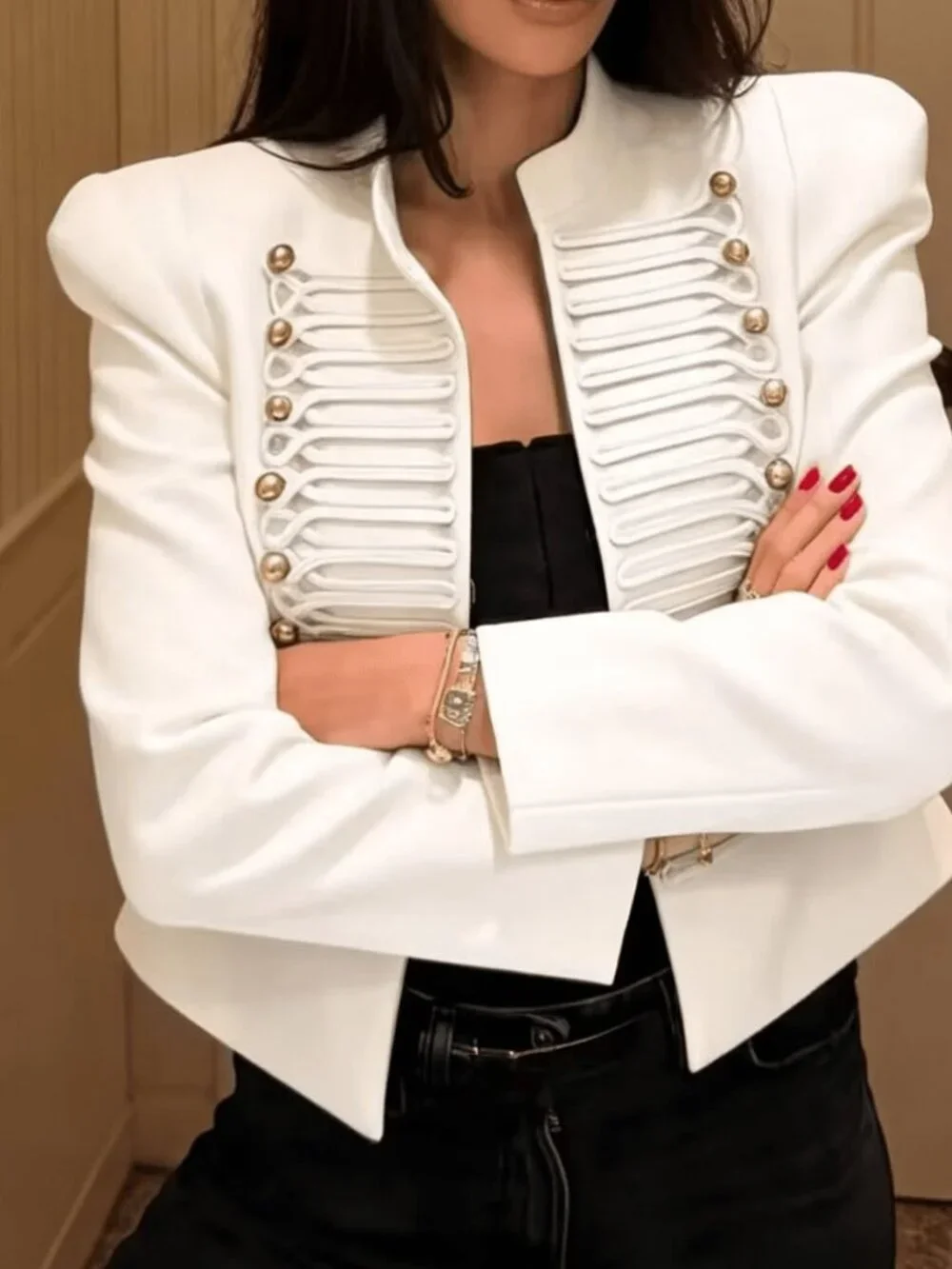 White Casual Elegant Women's Formal Office Jacket